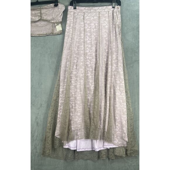 Free People Shape of You Skirt Set Size Medium Lace Top Hips Lo Skirt - Picture 5 of 15